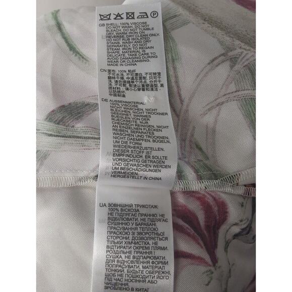 Reiss NYBG Winona Botanical boho earthy hippie satin floral shirt NWT - Picture 10 of 10